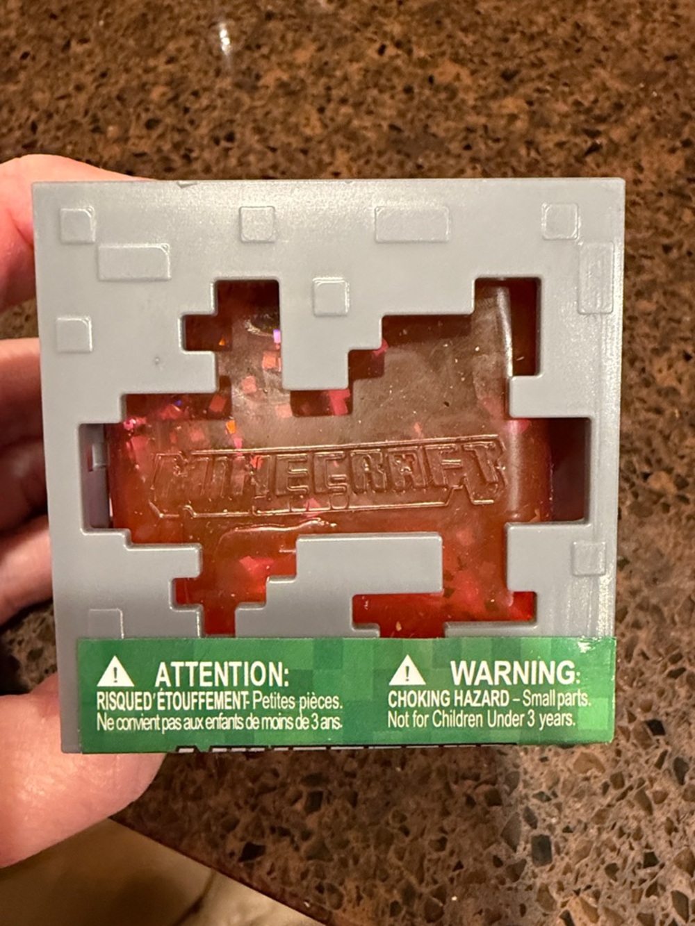 Minecraft Kids Toy Cube - Red Glitter Inside